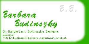 barbara budinszky business card